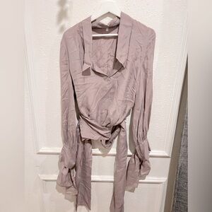 Kookai long sleeve silk top